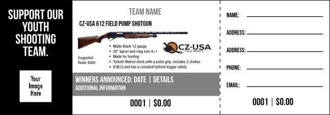 CZ-USA 612 Field Pump Shotgun Raffle Ticket V2