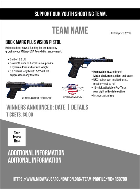 Buck Mark Plus Vision Pistol Flyer V1 Product Front