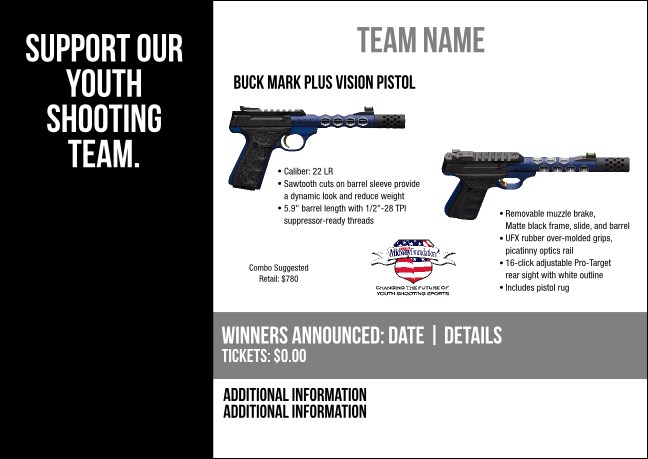 Buck Mark Plus Vision Pistol Postcard V2 Product Front