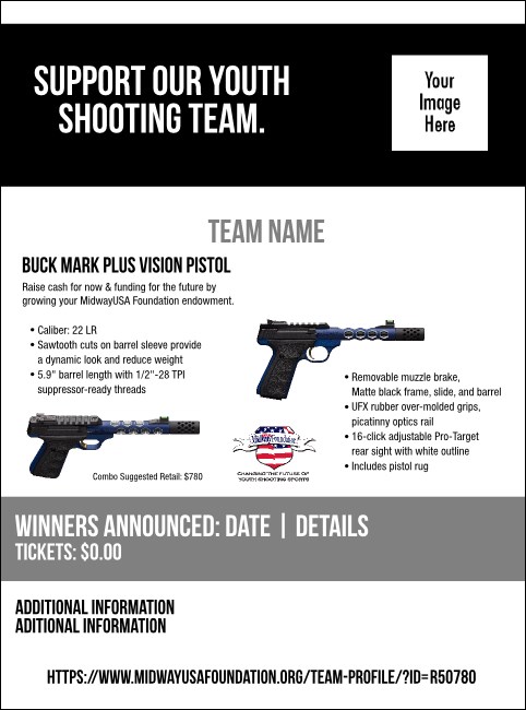 Buck Mark Plus Vision Pistol Flyer V2 Product Front
