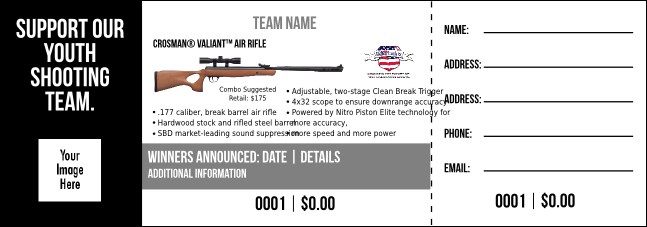 Crosman® Valiant™ Air Rifle Raffle Ticket V2 Product Front