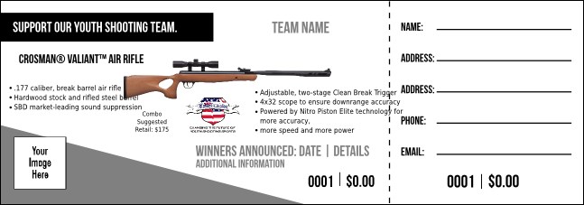 Crosman® Valiant™ Air Rifle Raffle Ticket V1 Product Front