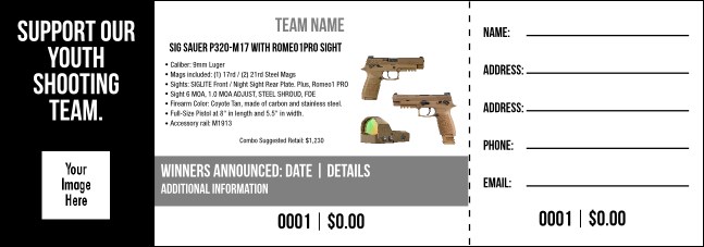 SIG SAUER P320-M17 with Romeo1Pro Sight Raffle Ticket V2 Product Front