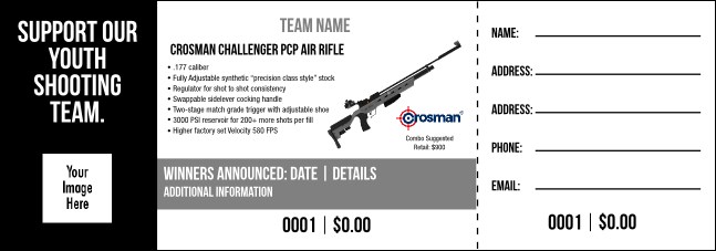 Crosman Challenger PCP Air Rifle Raffle Ticket V2 Product Front