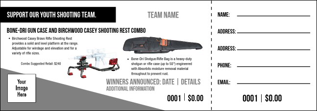 Bone-Dri Gun Case & Birchwood Casey Shooting Rest Combo Raffle Ticket V1 Product Front