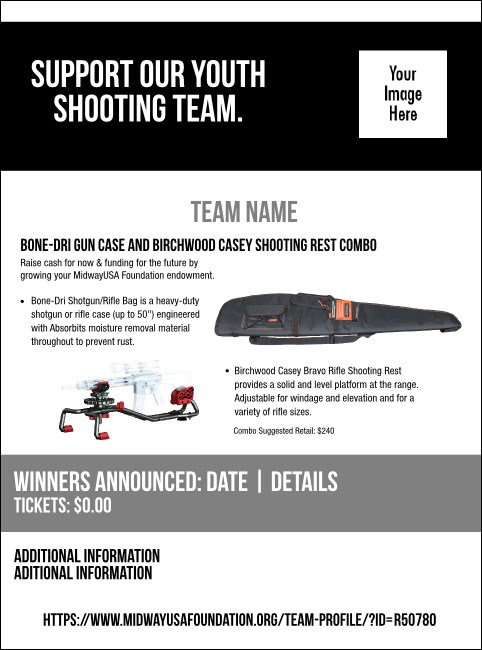 Bone-Dri Gun Case & Birchwood Casey Shooting Rest Combo Flyer V2 Product Front
