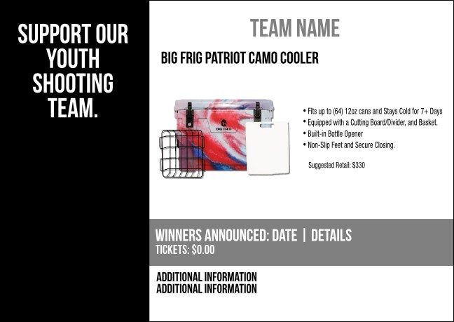 Big Frig Patriot Camo Cooler Postcard V2 Product Front