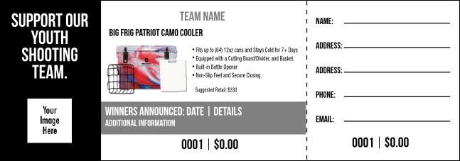 Big Frig Patriot Camo Cooler Raffle Ticket V2 Product Front