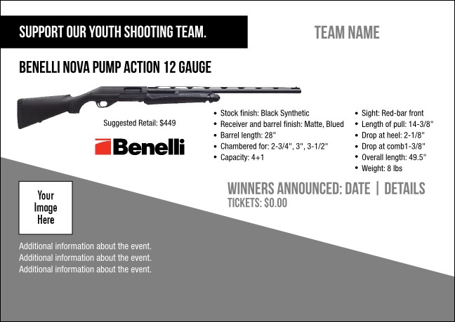 Benelli Nova Pump Action 12 Gauge Postcard V1 Product Front