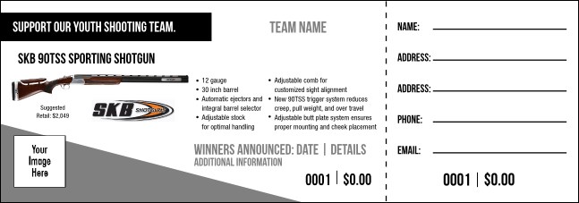 SKB 90TSS Sporting Shotgun Raffle Ticket V1 Product Front