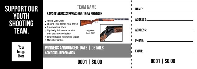 Savage Arms Stevens 555 16ga Shotgun Raffle Ticket V2 Product Front