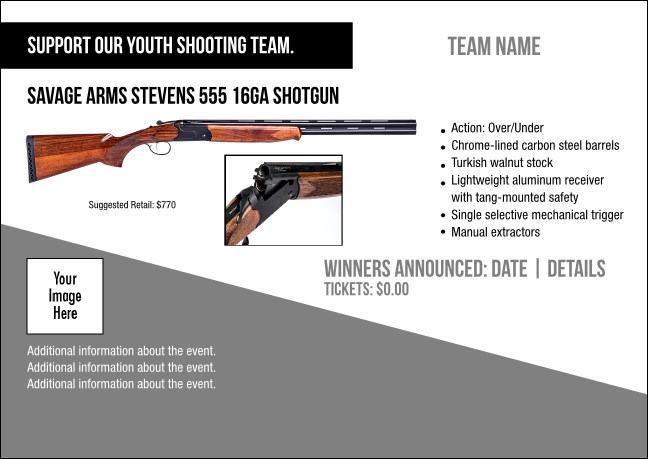Savage Arms Stevens 555 16ga Shotgun Postcard V1 Product Front
