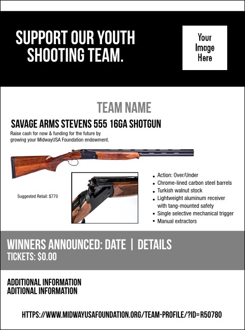 Savage Arms Stevens 555 16ga Shotgun Flyer V2 Product Front