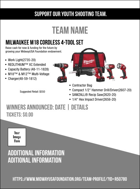 Milwaukee M18 Cordless 4-Tool Set Flyer V1 Product Front