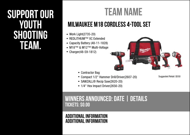 Milwaukee M18 Cordless 4-Tool Set Postcard V2 Product Front