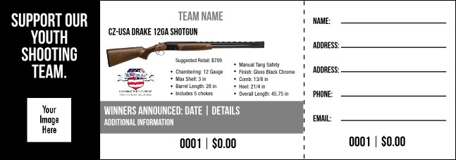 CZ-USA Drake 12ga Shotgun Raffle Ticket V2 Product Front