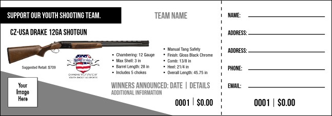 CZ-USA Drake 12ga Shotgun Raffle Ticket V1 Product Front
