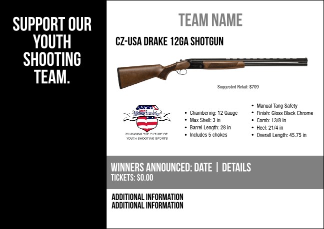 CZ-USA Drake 12ga Shotgun Postcard V2 Product Front