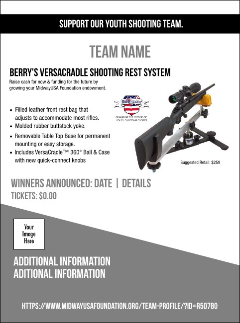Berry's VersaCradle Shooting Rest System Flyer V1 Product Front