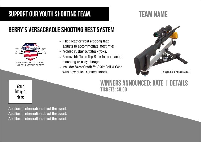 Berry's VersaCradle Shooting Rest System Postcard V1 Product Front