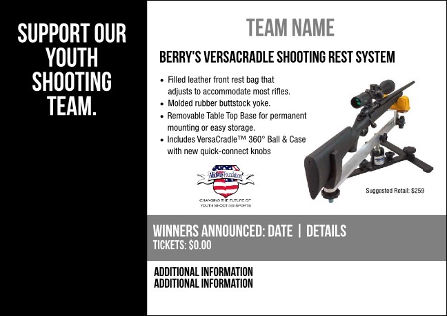 Berry's VersaCradle Shooting Rest System Postcard V2 Product Front