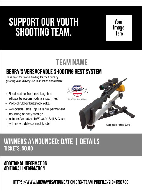 Berry's VersaCradle Shooting Rest System Flyer V2 Product Front