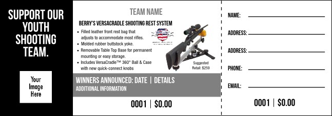 Berry's VersaCradle Shooting Rest System Raffle Ticket V2 Product Front