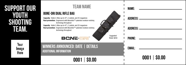 BONE-DRI Dual Rifle Bag Raffle Ticket V2 Product Front