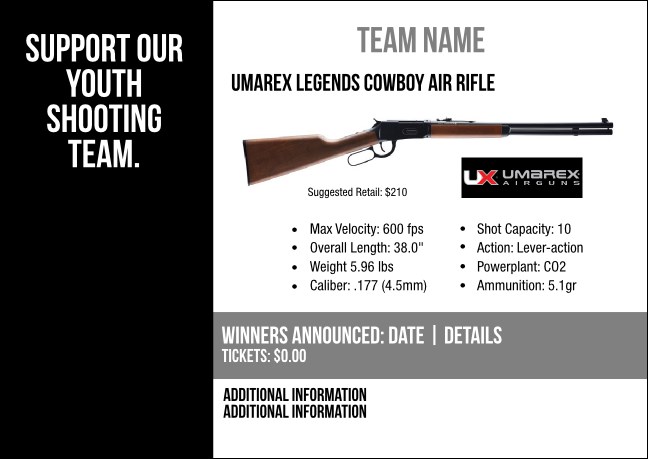 Umarex Legends Cowboy Air Rifle Postcard V2 Product Front