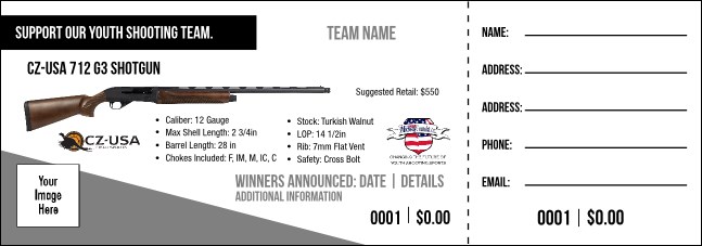 CZ-USA 712 G3 Shotgun Raffle Ticket V1