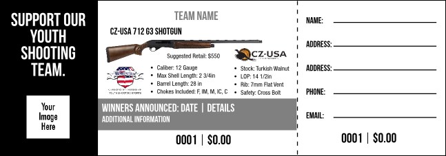 CZ-USA 712 G3 Shotgun Raffle Ticket V2 Product Front