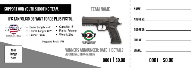 IFG Tanfolgio Defiant Force Plus Pistol Raffle Ticket V1 Product Front