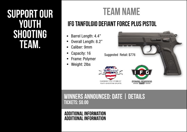 IFG Tanfolgio Defiant Force Plus Pistol Postcard V2