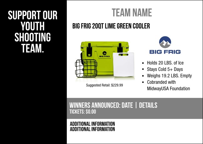 Big Frig 20qt Lime Green Cooler Postcard V2 Product Front
