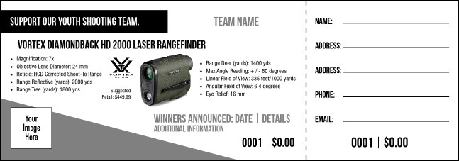 Vortex Diamondback HD 2000 Laser Rangefinder Raffle Ticket V1