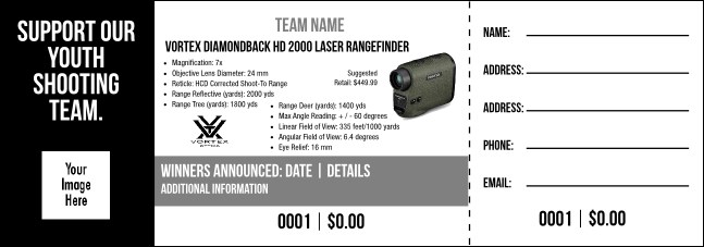 Vortex Diamondback HD 2000 Laser Rangefinder Raffle Ticket V2 Product Front