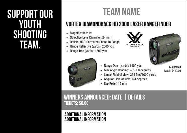 Vortex Diamondback HD 2000 Laser Rangefinder Postcard V2 Product Front