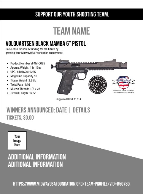 Volquartsen Black Mamba 6" Pistol Flyer V1 Product Front