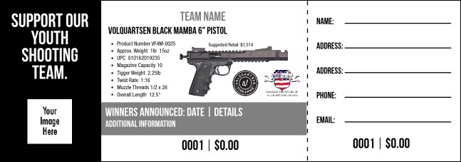 Volquartsen Black Mamba 6" Pistol Raffle Ticket V2
