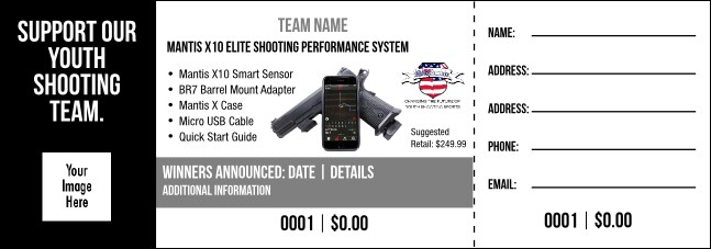 Mantis X10 Elite Shooting Performance System Raffle Ticket V2 Product Front