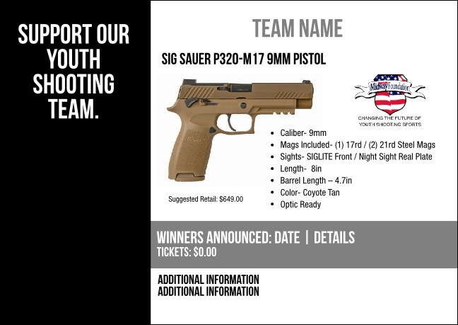Sig Sauer P320-M17 9MM Pistol Postcard V2