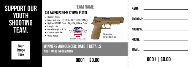 Sig Sauer P320-M17 9MM Pistol Raffle Ticket V2 Product Front