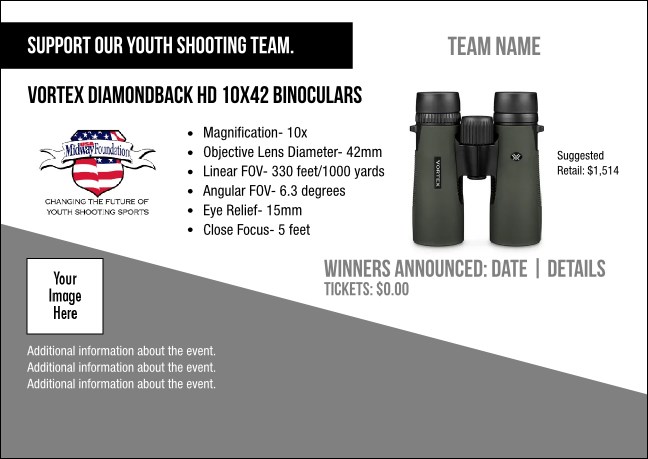 Vortex Diamondback HD 10x42 Binoculars Postcard V1 Product Front