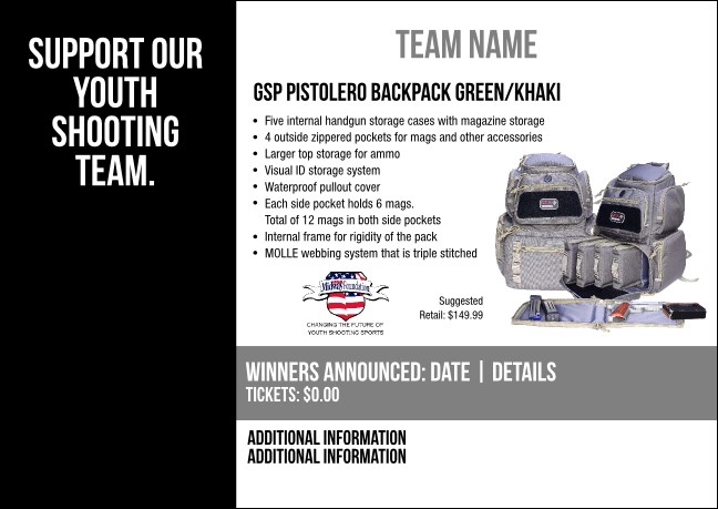 GSP Pistolero Backpack Green/Khaki Postcard V2 Product Front
