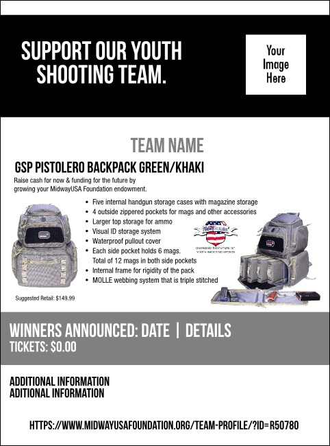 GSP Pistolero Backpack Green/Khaki Flyer V2 Product Front