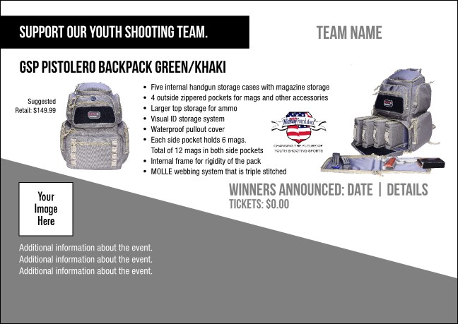 GSP Pistolero Backpack Green/Khaki Postcard V1 Product Front
