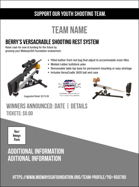 Berry’s VersaCradle Shooting Rest System Flyer V1 Product Front