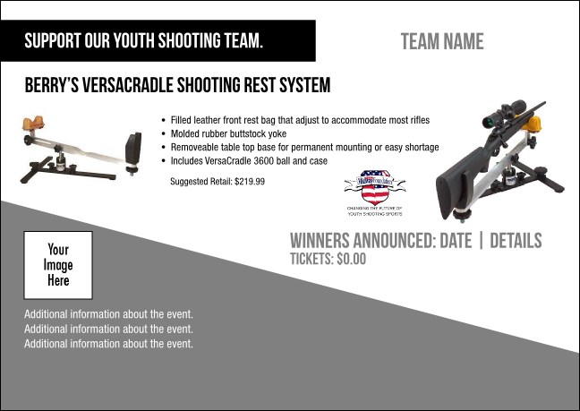 Berry’s VersaCradle Shooting Rest System Postcard V1 Product Front