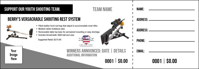 Berry’s VersaCradle Shooting Rest System Raffle Ticket V1 Product Front