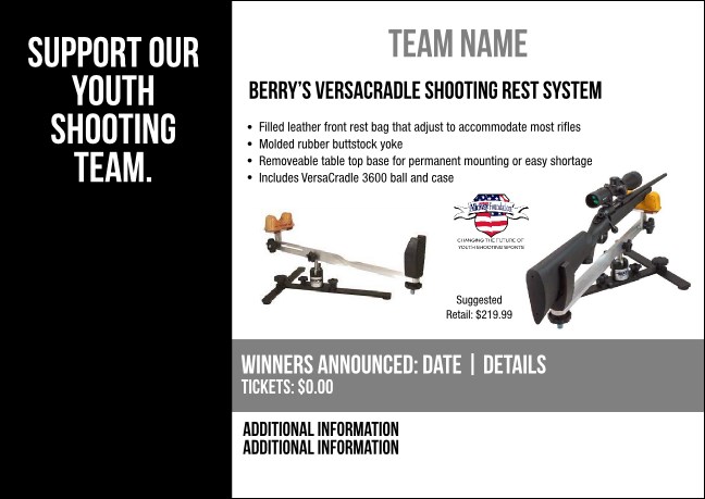 Berry’s VersaCradle Shooting Rest System Postcard V2 Product Front